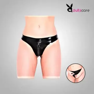 Female Crotchless Zip Thong