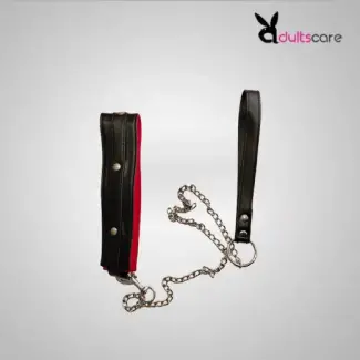 Pu Leather collar and chain leash set