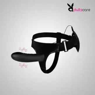 Hollow Strap On Silicone Dildo With Multi Speed Vibration (7.2''inch)