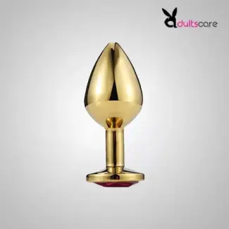 Small Golden Luxury Round Shaped Anal Butt Plug